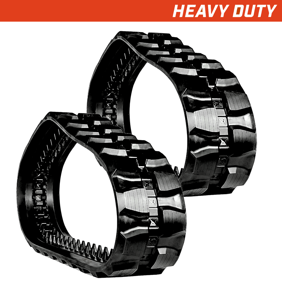 Set of 2 320x86x47 heavy-duty CTL rubber tracks block tread pattern