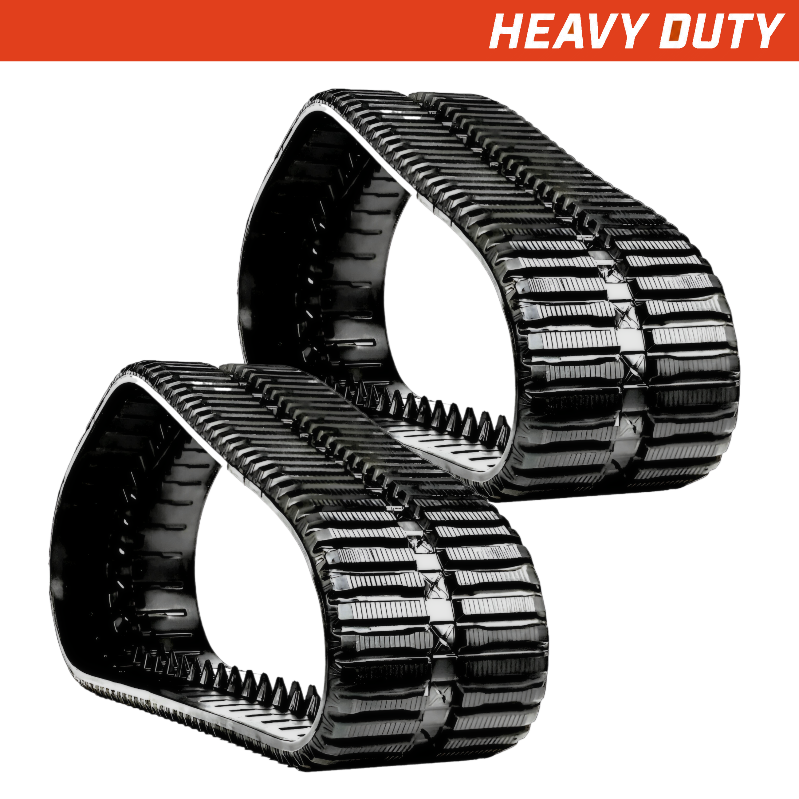Set of 2 320x86x47 heavy duty CTL rubber tracks multi-bar tread pattern