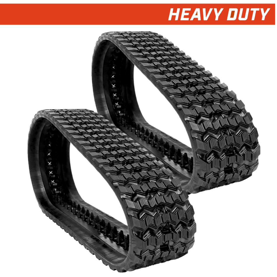 Set of 2 320x86x47 heavy duty CTL rubber tracks zig-zag tread pattern