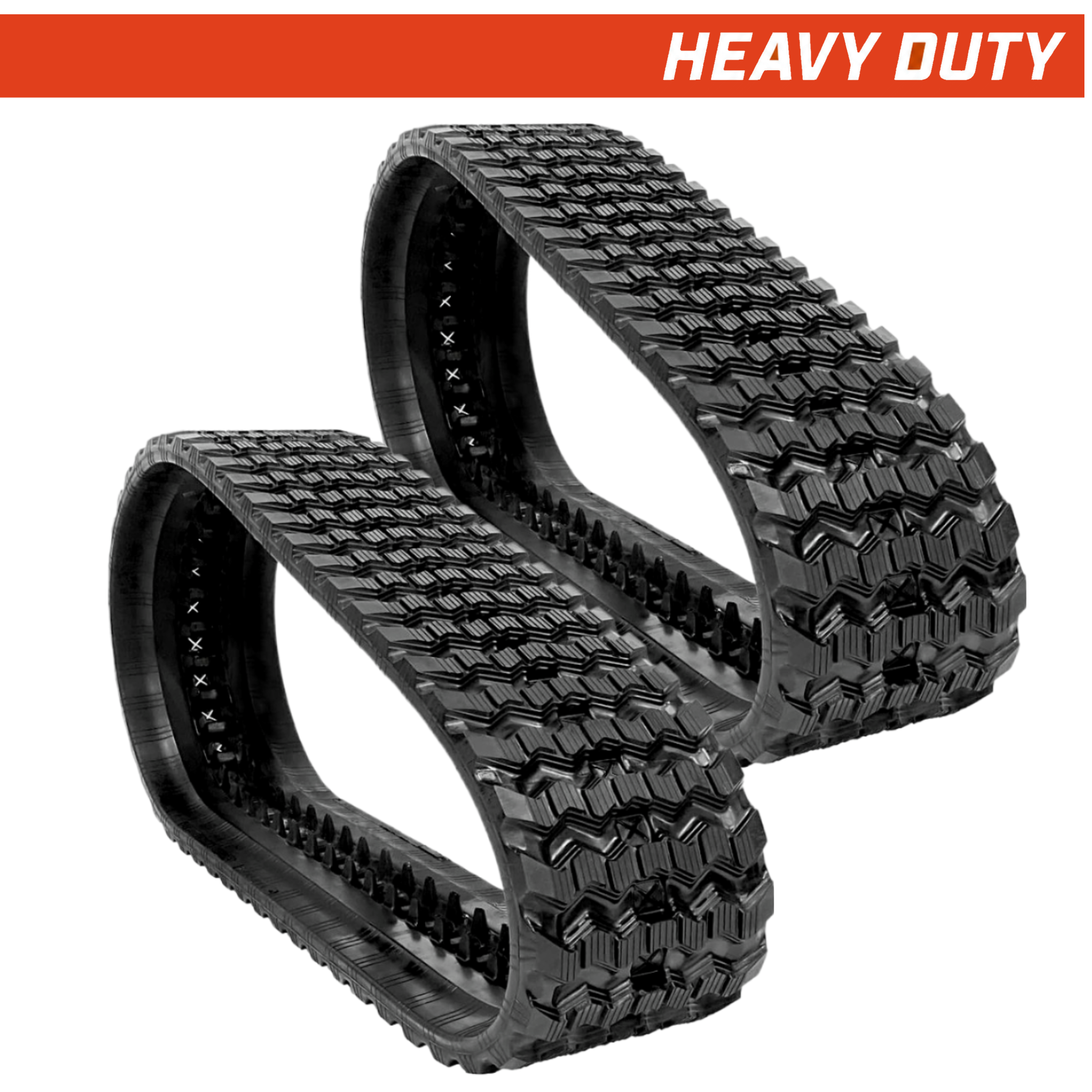 Set of 2 400x86x49 heavy-duty CTL rubber tracks zig-zag tread pattern
