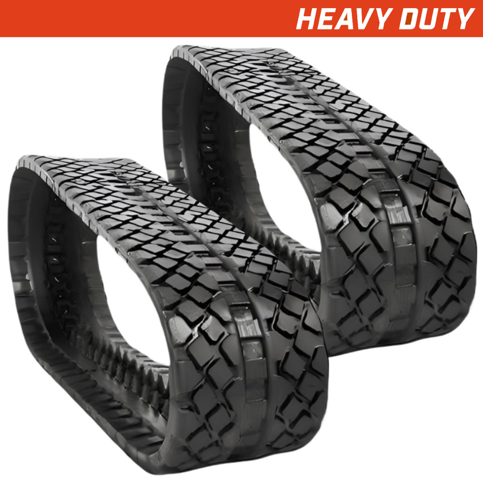 Set of 2 320x86x49 heavy duty CTL rubber tracks turf tread pattern