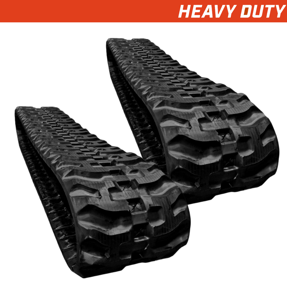 Set of 2 450x86x58 heavy duty CTL rubber tracks H tread pattern