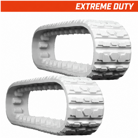 Set of 2 250x88x28 extreme-duty mini-excavator rubber tracks, multi-bar tread pattern