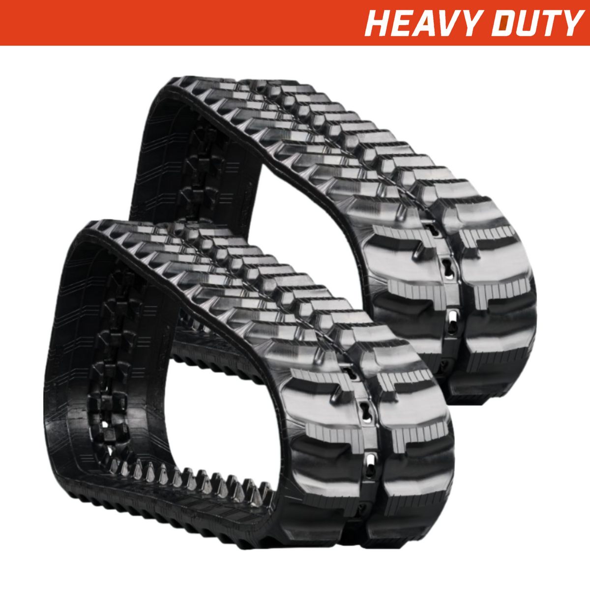 Set of 2 250x72x57 heavy-duty mini excavator rubber tracks L-Lug tread pattern