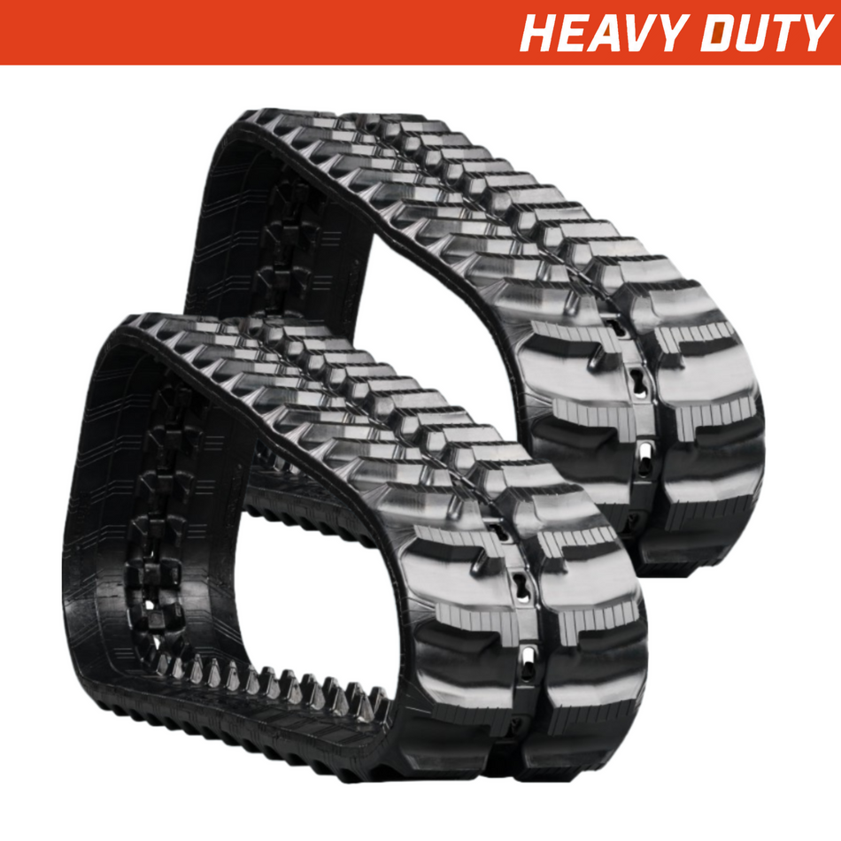 Set of 2 230x72x43 heavy-duty mini excavator rubber tracks L-Lug tread pattern