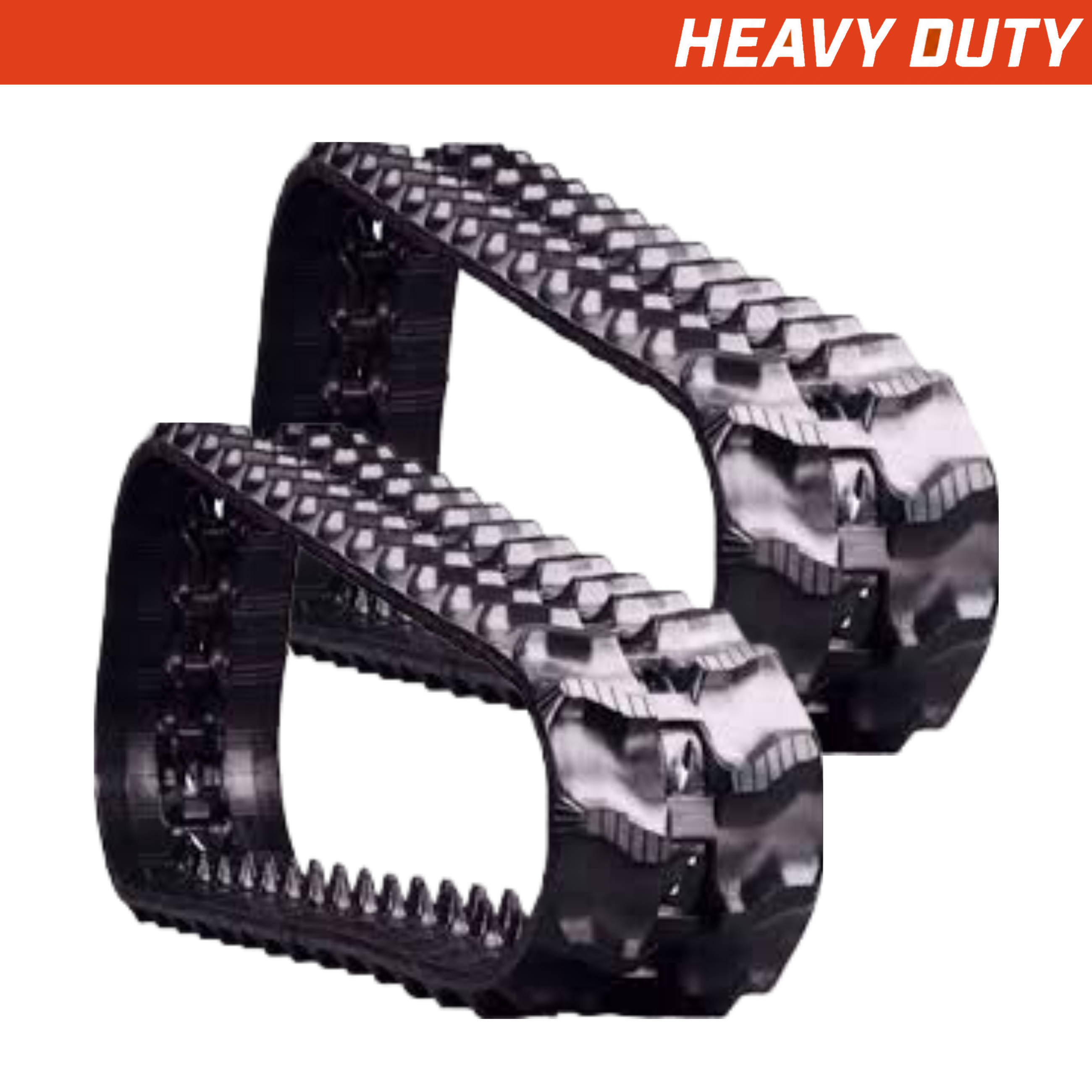 Set of 2 180x72x44 heavy-duty mini excavator rubber tracks wave tread pattern