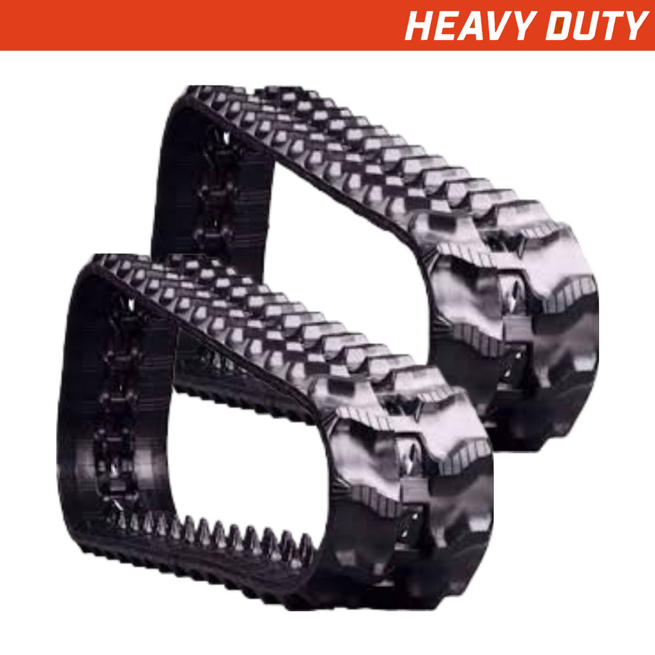 Set of 2 180x72x44 heavy-duty mini excavator rubber tracks wave tread pattern