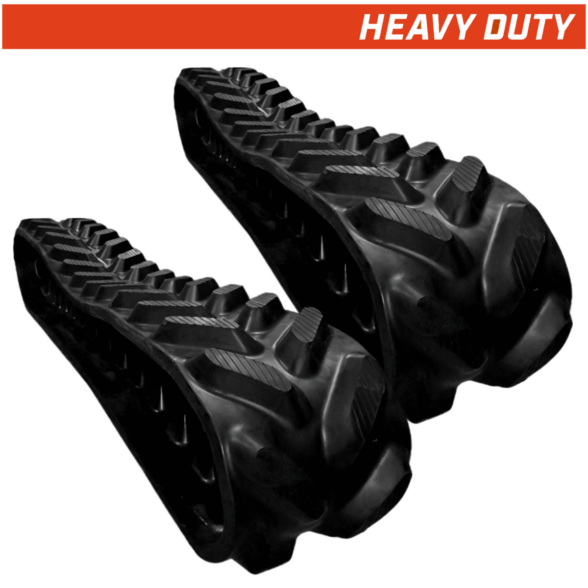 Set of 2 300x127x32 heavy duty mini excavator rubber tracks, aggressive directional tread pattern