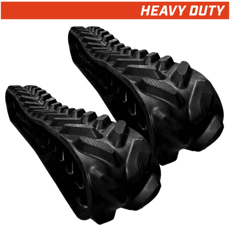 Set of 2 300x127x32 heavy duty mini excavator rubber tracks, aggressive directional tread pattern