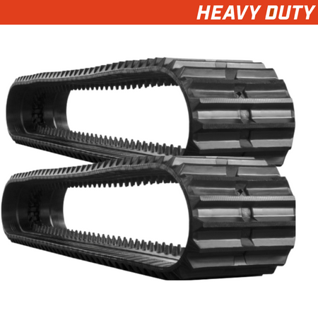Set of 2 350x100x53 heavy-duty mini excavator rubber tracks, straight-bar tread pattern