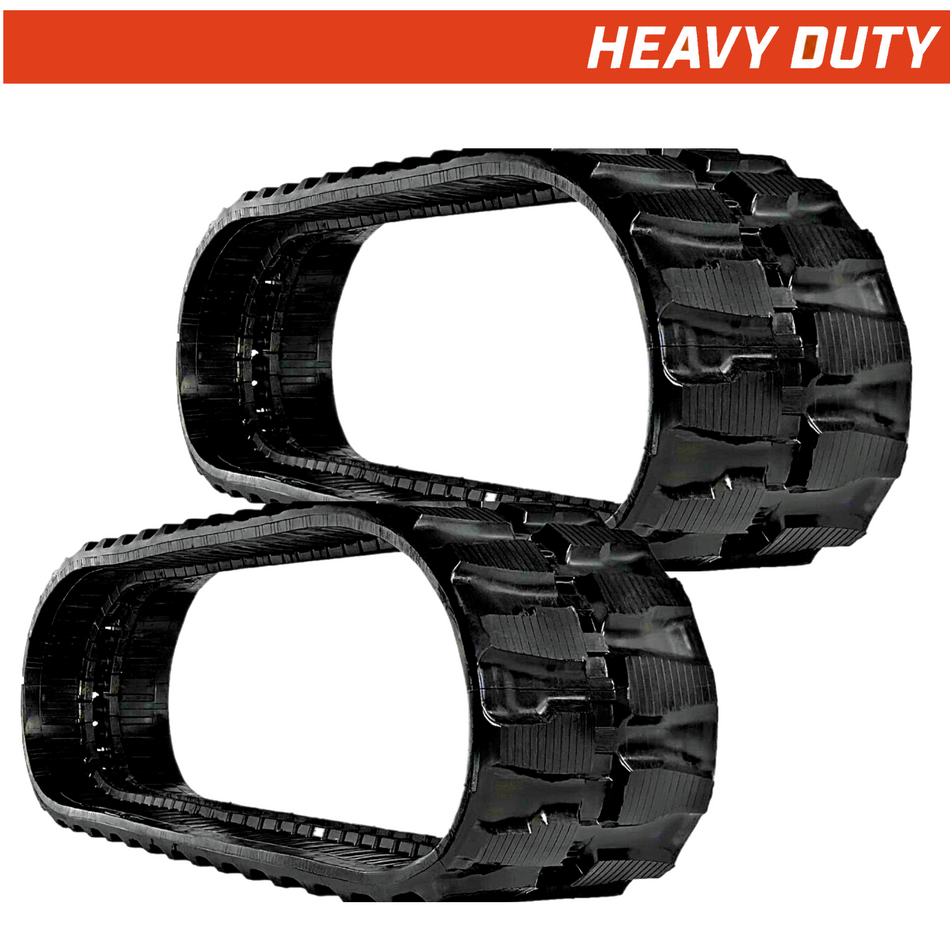 Set of 2 400x72.5x72 heavy duty mini excavator rubber tracks, block tread pattern