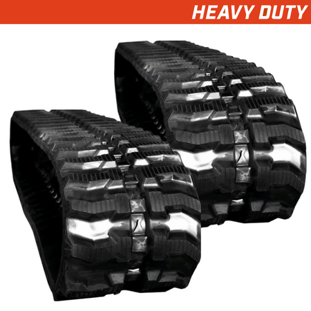 Set of 2 320x100x40 heavy-duty mini excavator rubber tracks, bi-directional tread pattern