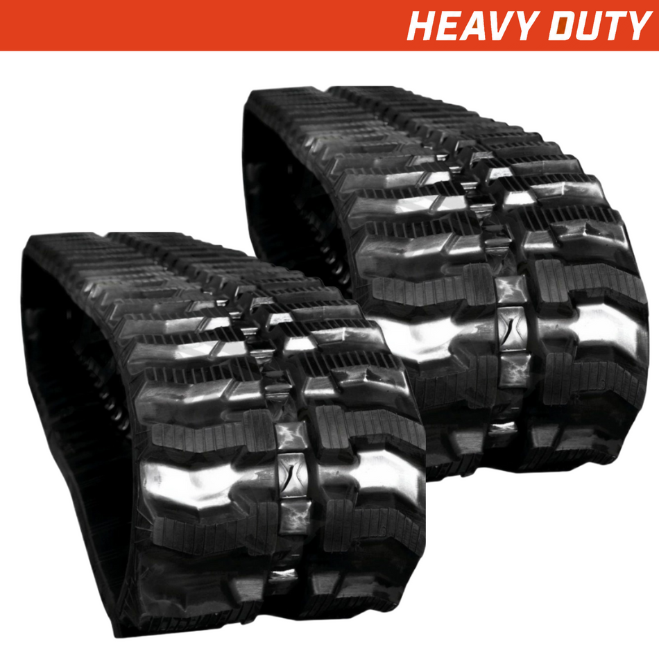Set of 2 320x100x40 heavy-duty mini excavator rubber tracks, bi-directional tread pattern