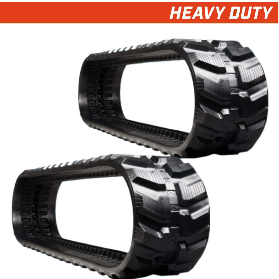 Set of 2 400x72.5x82  heavy-duty mini excavator rubber tracks, directional-block tread pattern