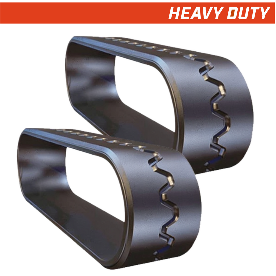 Set of 2 356x152.4x46 heavy duty mini excavator rubber tracks, smooth paver tread pattern