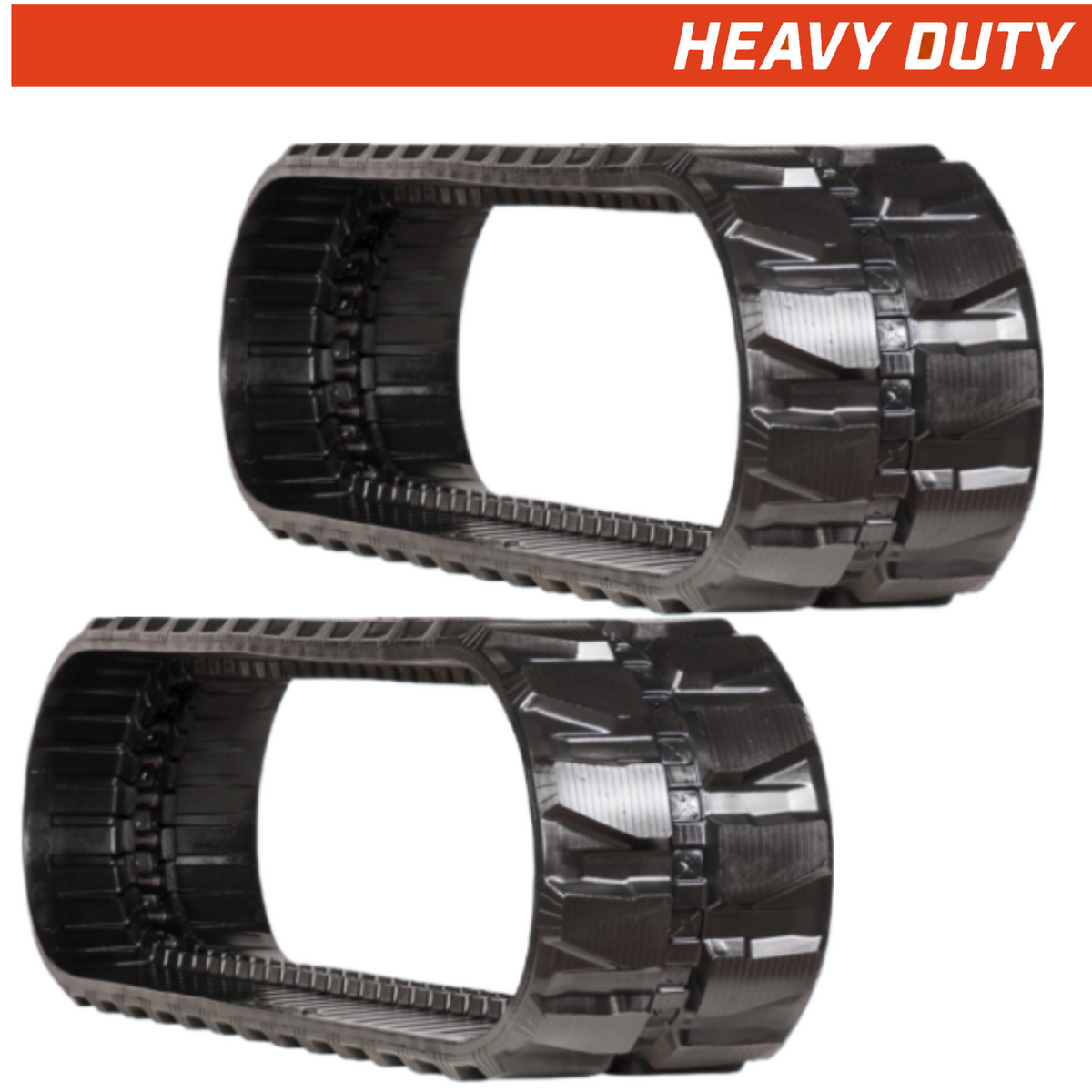 Set of 2 400x74x72 heavy-duty mini excavator rubber tracks, block tread pattern