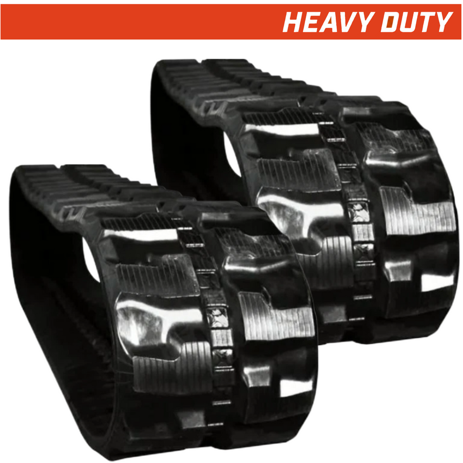 Set of 2 400x107x46 heavy duty mini excavator rubber tracks.