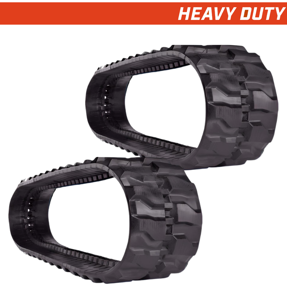 Set of 2 400x72.5x72 heavy duty mini excavator rubber tracks.