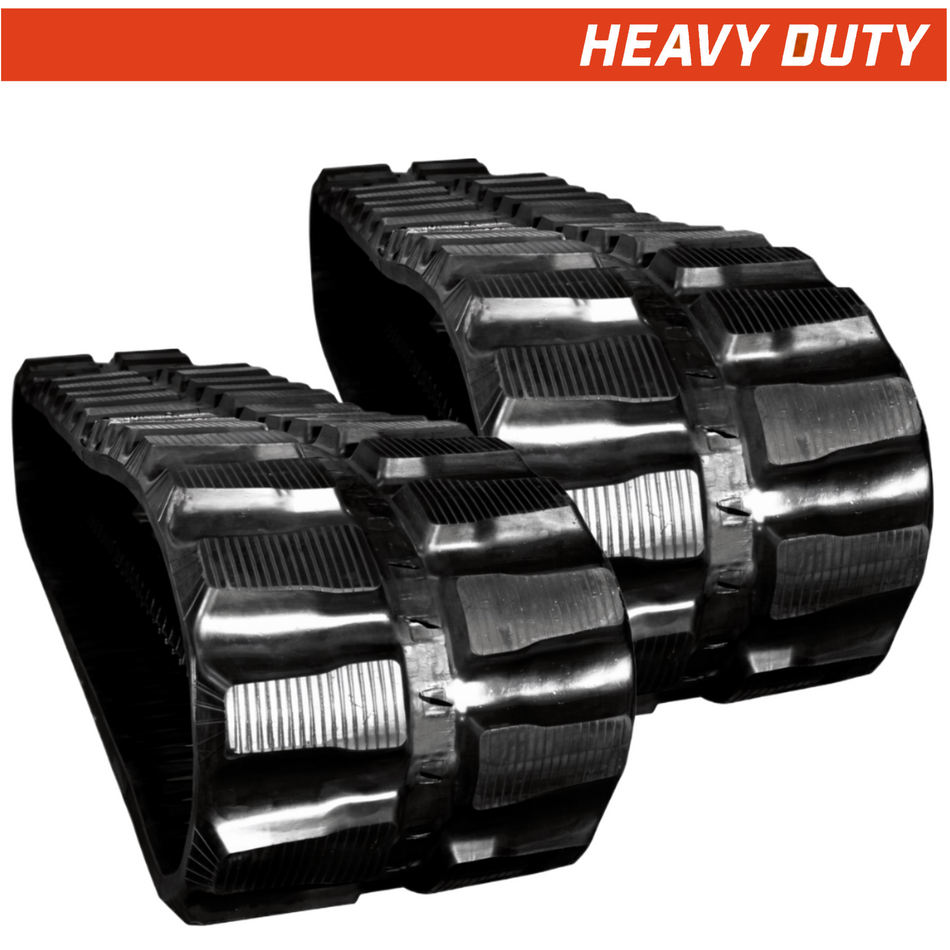 Set of 2 450x71x86 heavy-duty mini excavator rubber tracks, block tread pattern