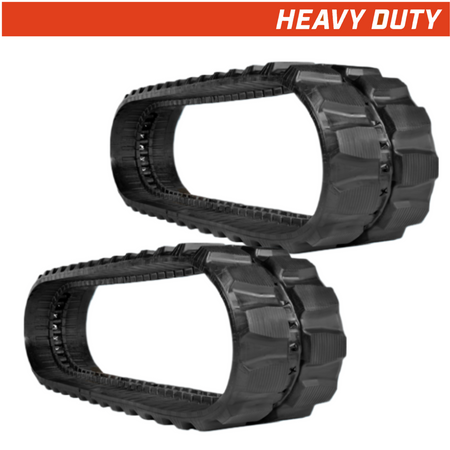 Set of 2 400x72.5x76 heavy duty mini excavator rubber tracks, block tread pattern