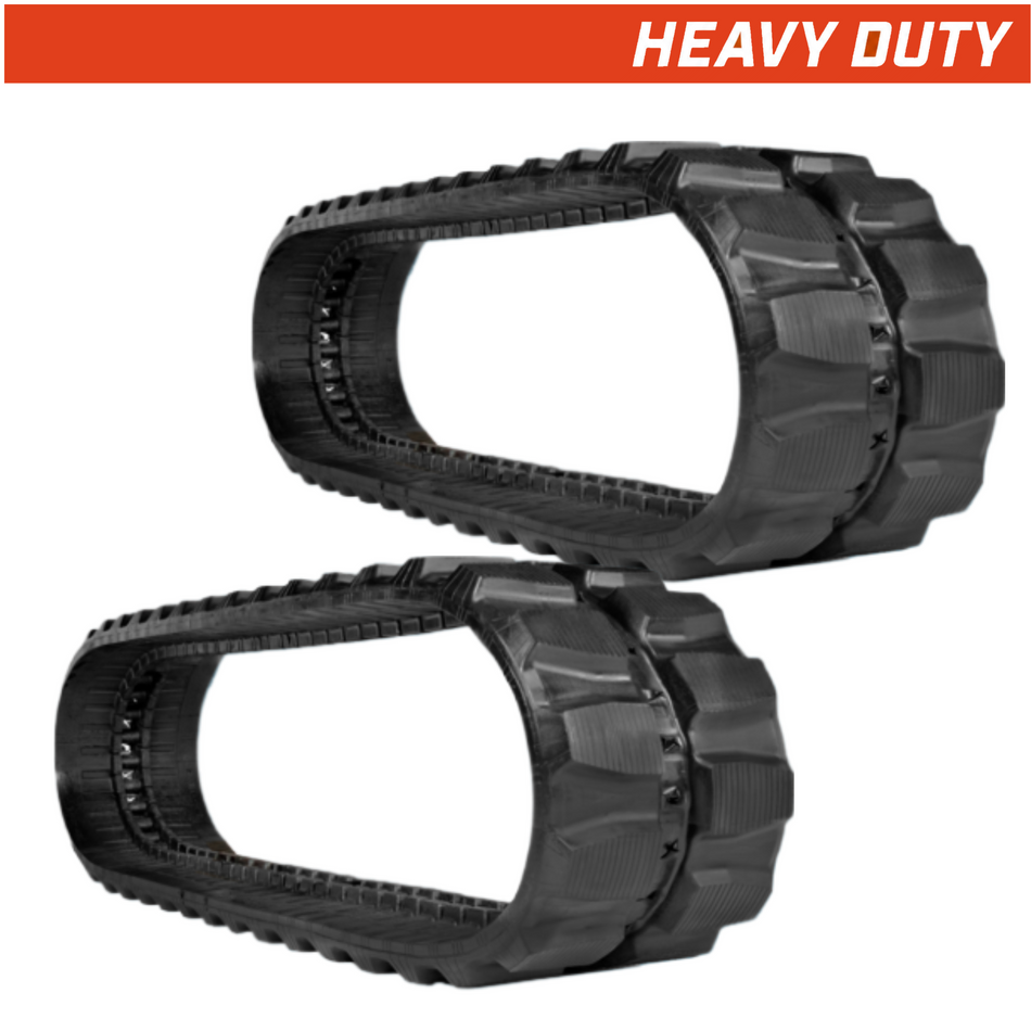 Set of 2 400x72.5x76 heavy duty mini excavator rubber tracks, block tread pattern