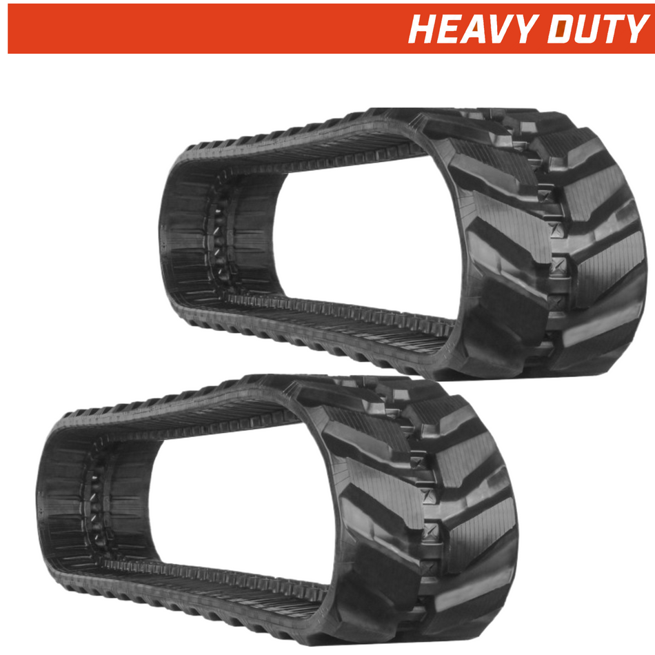 Set of 2 450x81.5x76 heavy-duty mini excavator rubber tracks, K tread pattern