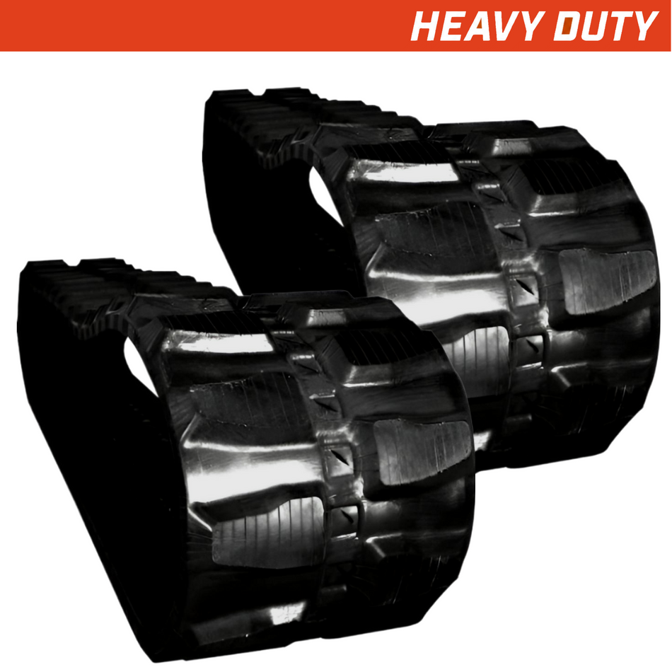 Set of 2 450x83.5x72 heavy-duty mini excavator rubber tracks, block tread pattern