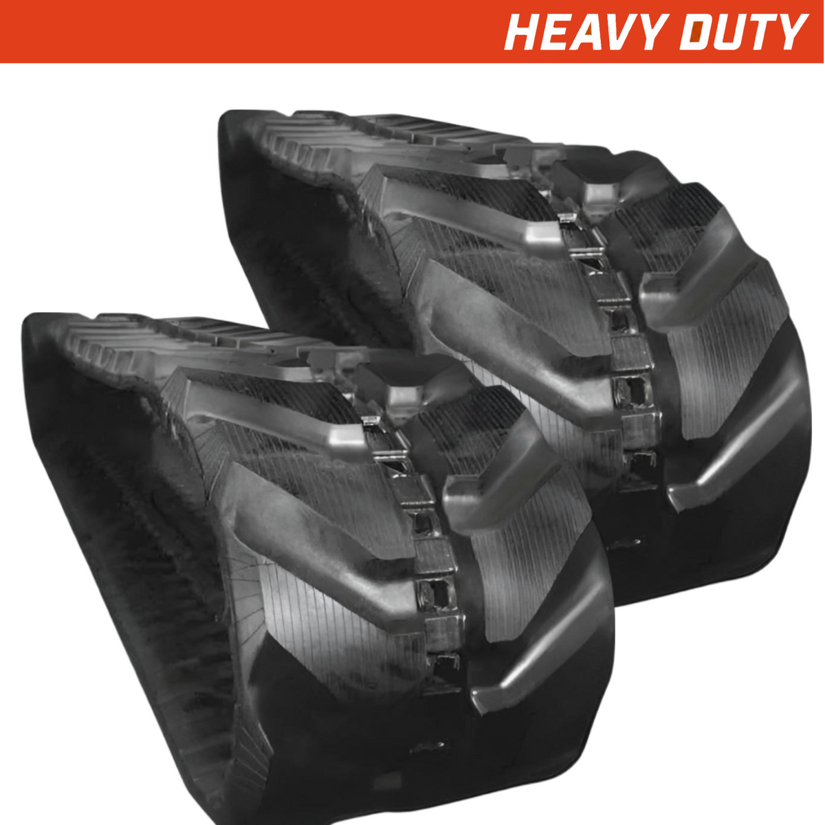 Set of 2 500x92x82 heavy-duty excavator rubber tracks, block tread pattern