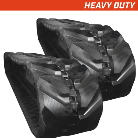 Set of 2 500x92x82 heavy-duty excavator rubber tracks, block tread pattern