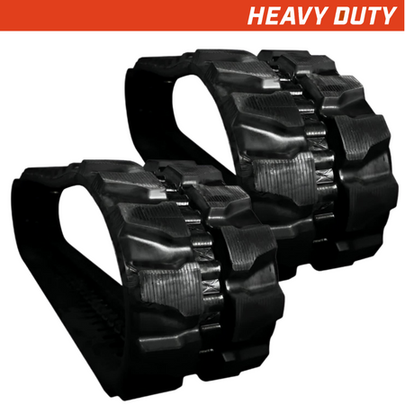 Set of 2 500x92x78 heavy-duty excavator rubber tracks, block tread pattern