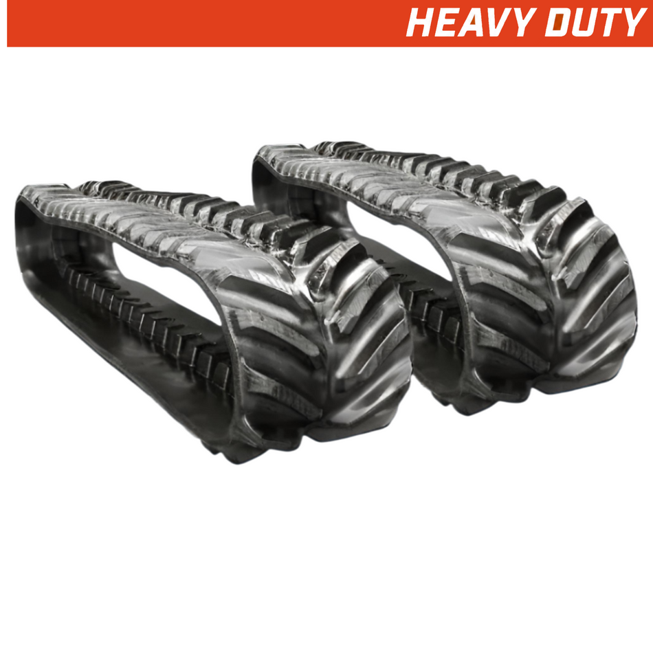 Set of 2 762x152.4x57 heavy-duty agricultural rubber tracks, directional tread pattern