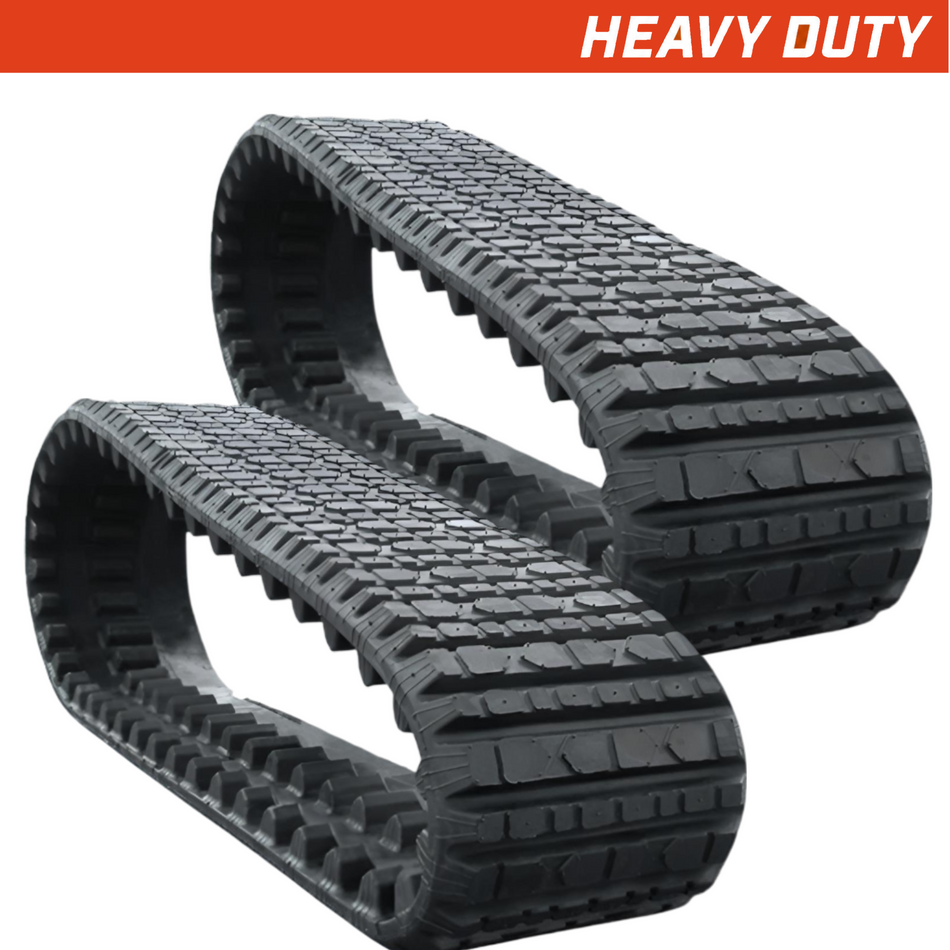 Set of 2 381x101.6x51 / 15x4x51 heavy-duty MTL rubber tracks, multi-bar tread pattern