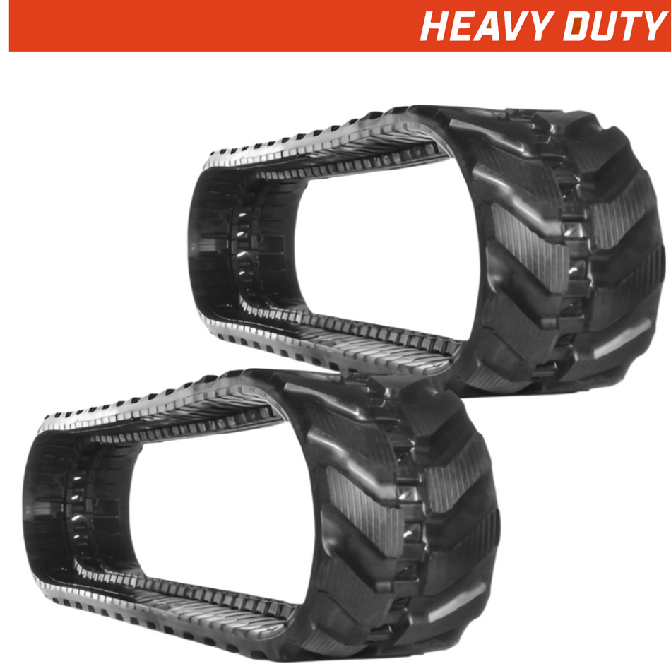 Set of 2 300x52.5x78 heavy-duty mini excavator rubber tracks, K tread pattern